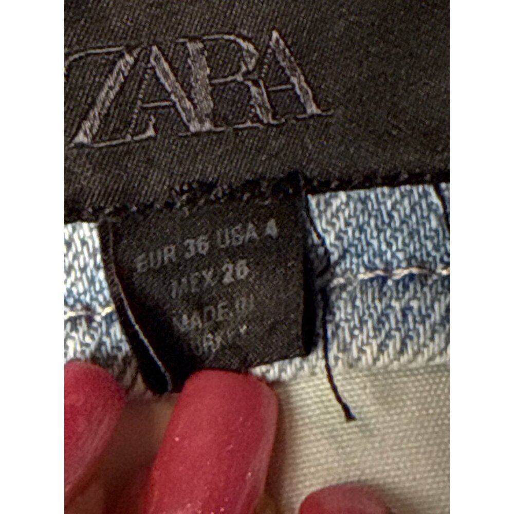 Zara ZW Collection High Waisted Balloon Leg Light Wash Pockets Jeans Size 4 - Picture 3 of 16